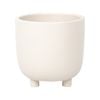 180 x 180mm Small Sand Ceramic Footed Pot
