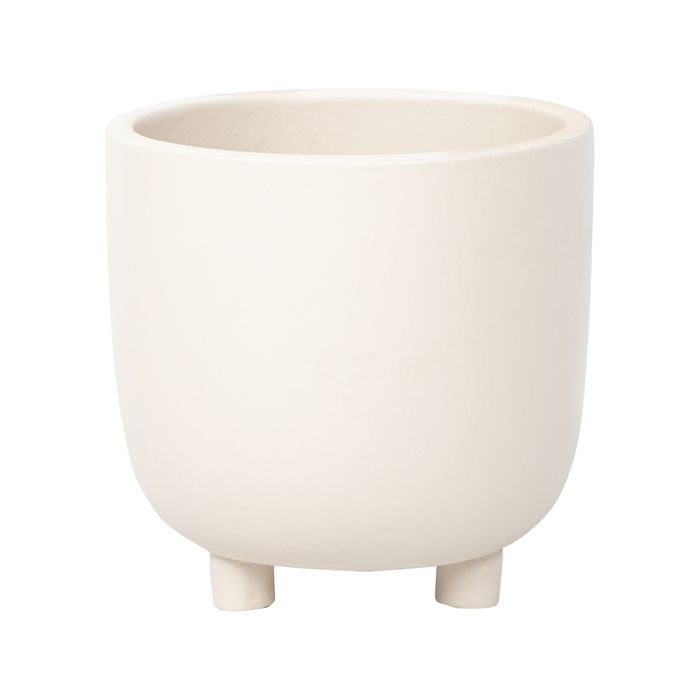 180 x 180mm Small Sand Ceramic Footed Pot