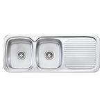 Oliveri LakeLand Double Bowl Topmount Sink With Drainer