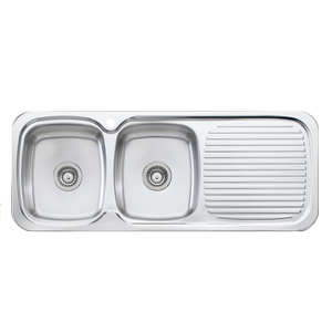 Oliveri LakeLand Double Bowl Topmount Sink With Drainer