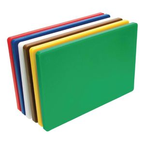Hygiplas Chopping Board Set Thick Low Density Colour Coded Polyethylene 450x300x20mm - 6 Pack