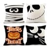 Catzon 4 Pcs Scary Throw Pillow Covers Linen Cushion Case for Decor 40X40cm
