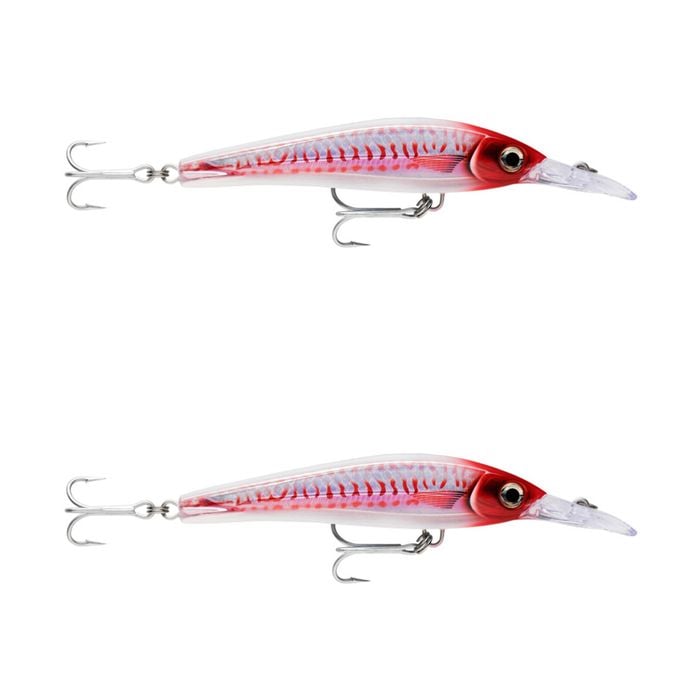2x Rapala 16cm X Rap Magnum Xtreme Shallow Dive Troll Fish Lure -HD Red Head UV