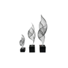 Elegant Collections Black/Silver Ribbon Decorative Sculpture Set of 3