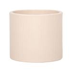 220 x 250mm Cream Large Linear Round Ceramic Foot Pot