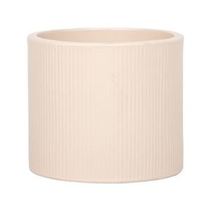 220 x 250mm Cream Large Linear Round Ceramic Foot Pot