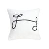 SOGA 45cm Minimalist White Script Letter Embroidered Throw Pillow