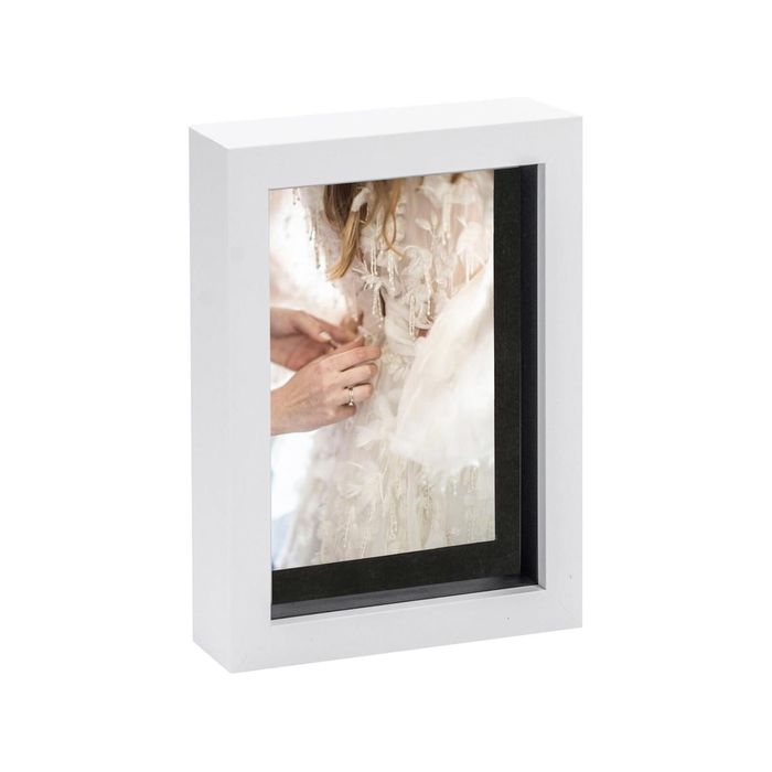 Nicola Spring 5 X 7" 3d Shadow Box Photo Frame - Craft Display Picture Frame With 4 X 6" Mount - Glass Aperture - White