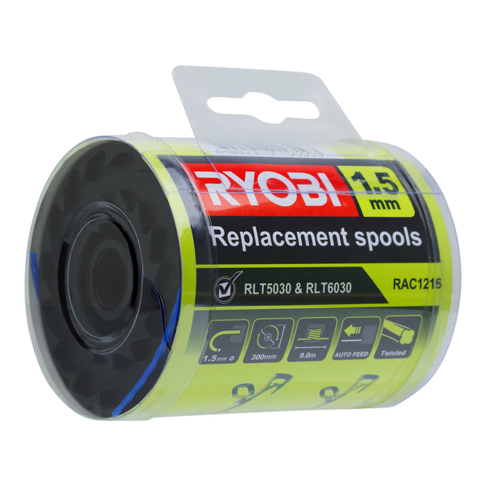 Ryobi 1.5mm Replacement Spool - To Suits RLT5030 And RLT6030 - 3 Pack