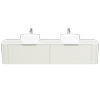 New England Joinery 1800mm Throne Double Basin SilkSurface Top Wall Hung Vanity