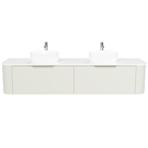 New England Joinery 1800mm Throne Double Basin SilkSurface Top Wall Hung Vanity