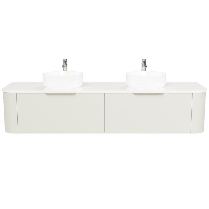 New England Joinery 1800mm Throne Double Basin SilkSurface Top Wall Hung Vanity