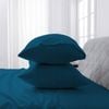 LINENOVA 2PCS Bamboo Blend Cooling Pillowcases Pillow Case - Biscay blue,Queen