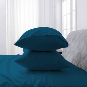 LINENOVA 2PCS Bamboo Blend Cooling Pillowcases Pillow Case - Biscay blue,Queen