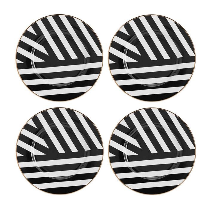 4pc Mikasa Luxe Deco Kitchen China Side Plate Set, 21cm