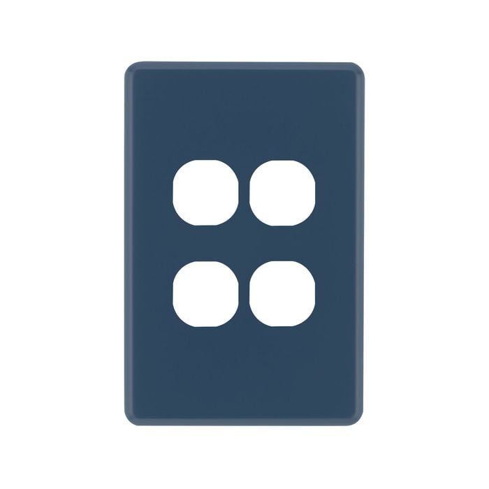 DETA Midnight Navy S-Line 4 Gang Switch Cover Plate