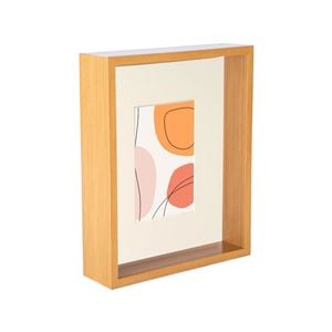 Nicola Spring 3D Deep Box Photo Frame - 8 x 10" with 4 x 6" Mount - Light Wood