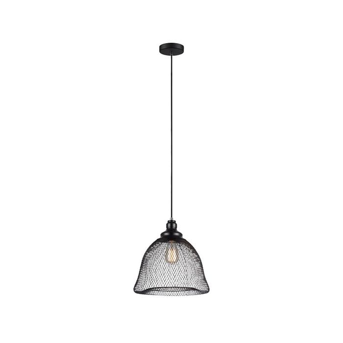 CLA Lighting CHEVEUX Black Iron Mesh Pendant Light - Bell