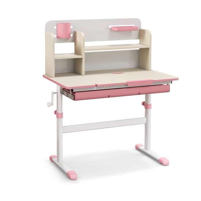 Costway Kids Study Desk Height Adjustbale w/Tiltable Desktop