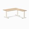Desky Fixed Height Hardwood L-Shape Office Desk Wheat Frame 150x155cm - White Ash