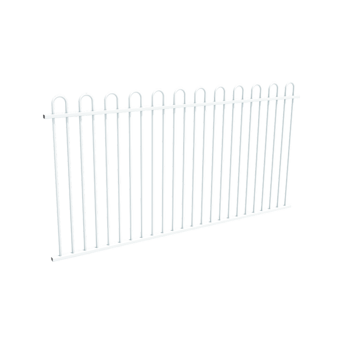 ProtectorAl 2400 x 1200mm Pearl White Aluminium Loop Top Pool Fence Panel