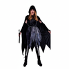 More Than Party Womens Grim Costume Hooded Cape Tattered Layered Dress M/L