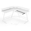 Costway L-shaped Computer Desk Gaming Table W/power Outlet