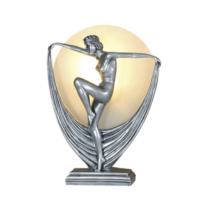 G&g Mia Art Deco Table Lamp - Black