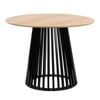 Vanessa Dining Table Round Slat Base 100cm Black and Oak