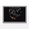Black Flower with Yellow  Print 100% Australian Made 120x90cm  (Poster)