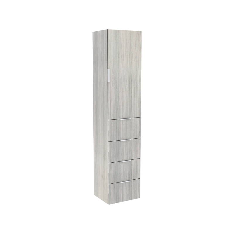 Lugna 2048 x 450 x 380mm Mist 3 Shelf 4 Drawers Right Hinged Door Storage Cabinet