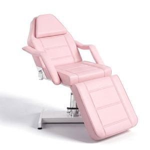 Advwin Facial Bed Chair, Hydraulic Adjustable Multi-Purpose Tattoo Chair Bed, 150kg Capacity, Pink