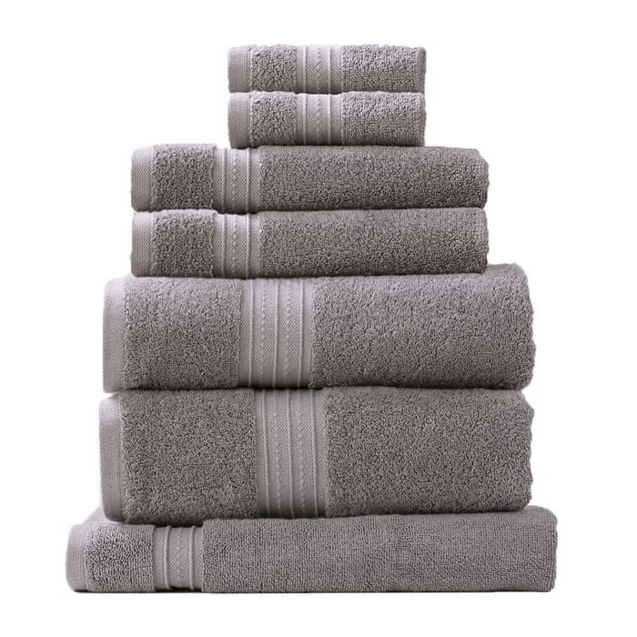 7pc Renee Taylor Towel Set Brentwood 650 Gsm Low Twist Cotton Whisper