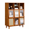 FORET Bamboo Look Storage Cabinet 100cm Rattan Style Door Shelf Organiser