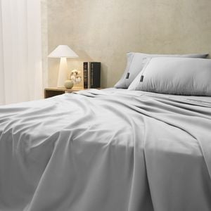 Sheraton Luxury Maison Single Bed Fitted Sheet Set 1000tc Cotton Rich Dove Grey