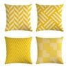 Catzon 4 Pcs Geometric Throw Pillow Covers Square Linen Pillowcase for Couch