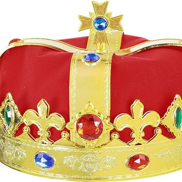 King Hat Crown Costume Halloween Prince Party Dress Soft Regal Jeweled Cap