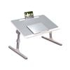 SOGA 60x40cm Grey Small Foldable Laptop Bed Tabl