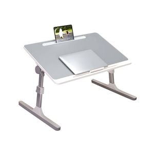 SOGA 60x40cm Grey Small Foldable Laptop Bed Tabl