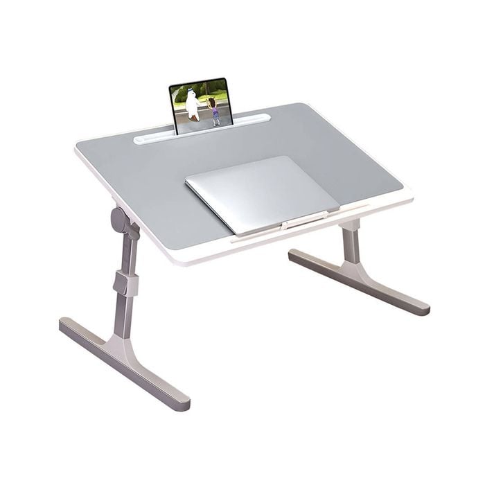 SOGA 60x40cm Grey Small Foldable Laptop Bed Tabl