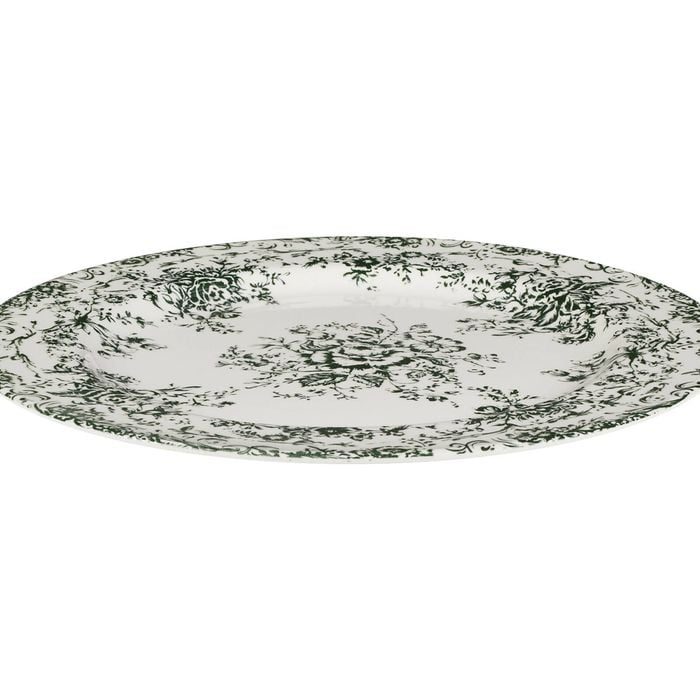 Casa Domani Round Porcelain Serving Platter Antique Green 33cm Gift Boxed