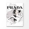 Black And White Stylish Lady Print 100% Australian Made 90x120cm (Stretched Canvas)