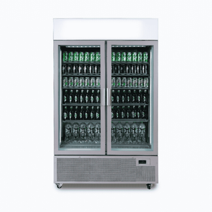 Bromic Upright Display Fridge - 1082L - 2 Door - Flat Glass - Lightbox - Silver