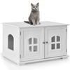 Costway 3 In 1 Wood Sideboard W/detachable Divider & 2 Doors White