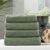 4pc Renee Taylor Cobblestone 650gsm Cotton Ribbed Towel Bath Towel Sage
