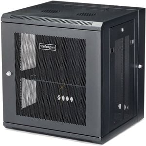 StarTech.com 4-Post 12U Wall Mount Network Cabinet, 19" Hinged Wall-Mounted Server Rack