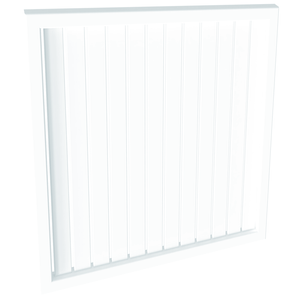 ProtectorAl 300 - 1000 x 300 - 1000mm Pearl White Vertical 9mm Gap Aluminium Welded Slat Panel