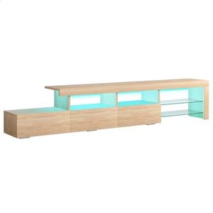 ALFORDSON Entertainment Unit 220cm LED Oak