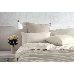 Kas Australia 500 TC Egyptian Cotton Sheet Set Neutral Queen