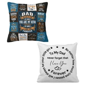 Catzon 2 Pcs Linen Throw Pillow Covers for Dear Dad Birthday Gifts for Father-Set 17